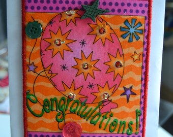 Congratulations Quilted Postcard