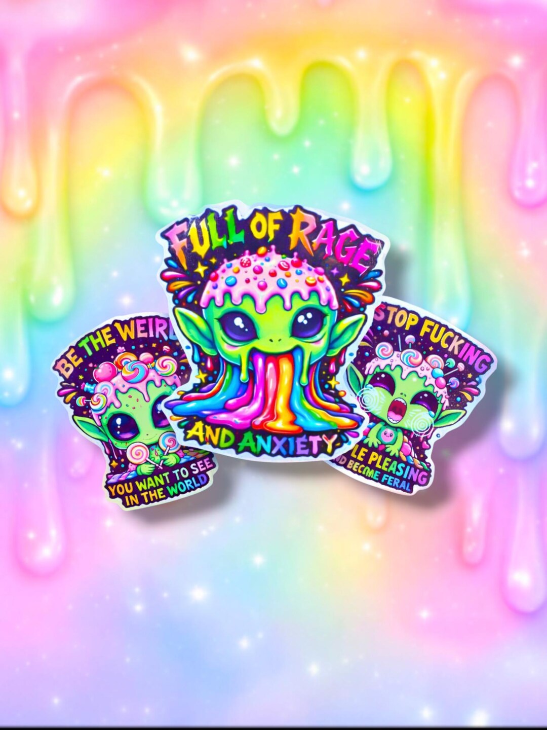 Alien Stickers: Waterproof Vinyl Decals for Laptops, Journals, Water ...