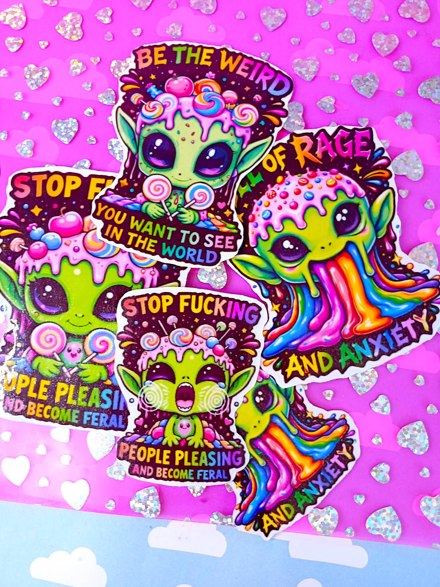 Alien Stickers: Waterproof Vinyl Decals for Laptops, Journals, Water ...
