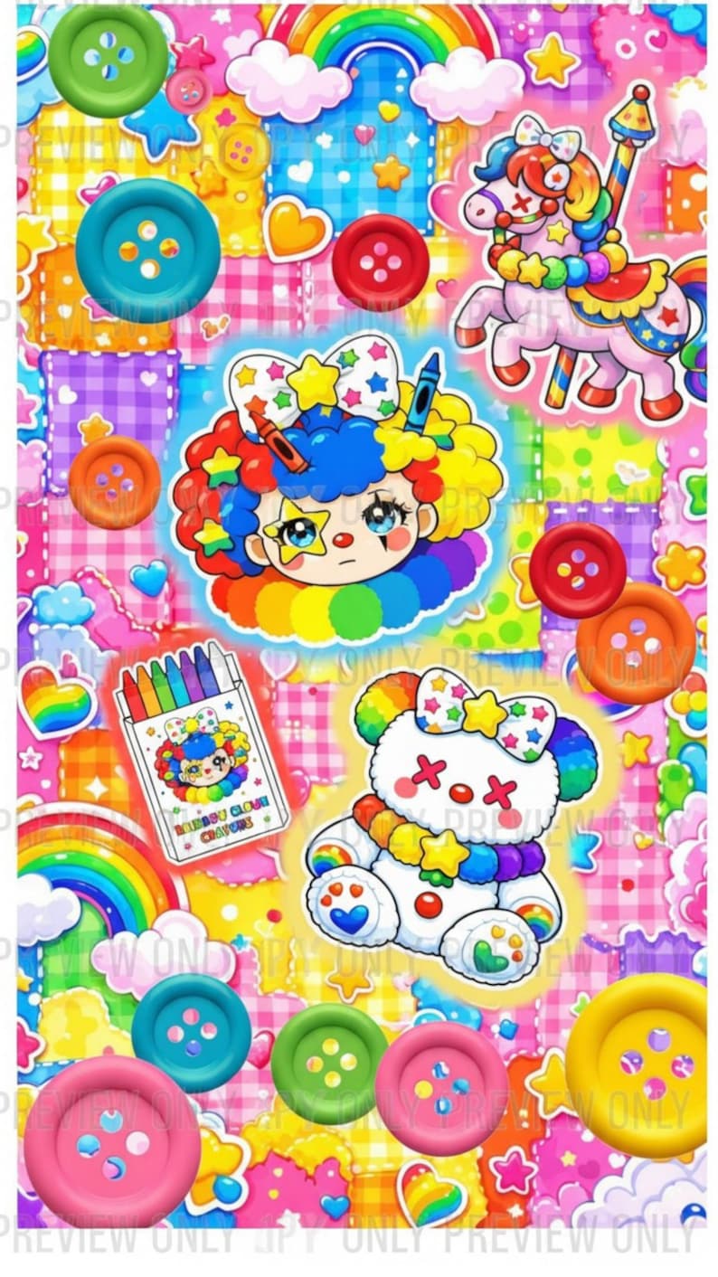 Clown Core Theme Phone Wallpaper (digital Download) Kidcore Style - Etsy