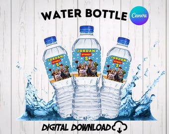 Sjabloon Toy Story-waterfles, gunsten voor kinderverjaardag ts01