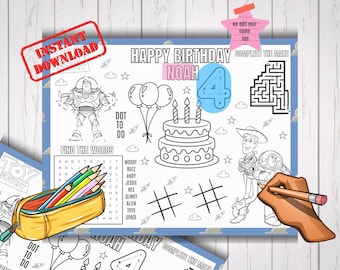 ToyStory Verjaardag Placemat leuk voor kinderen Activiteitsvel Kleurmat
