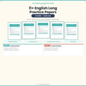 11+ English Long Paper Series | 5 Original Exam Papers | 75–90 Min | Classic Literature Passages | Printable PDF
