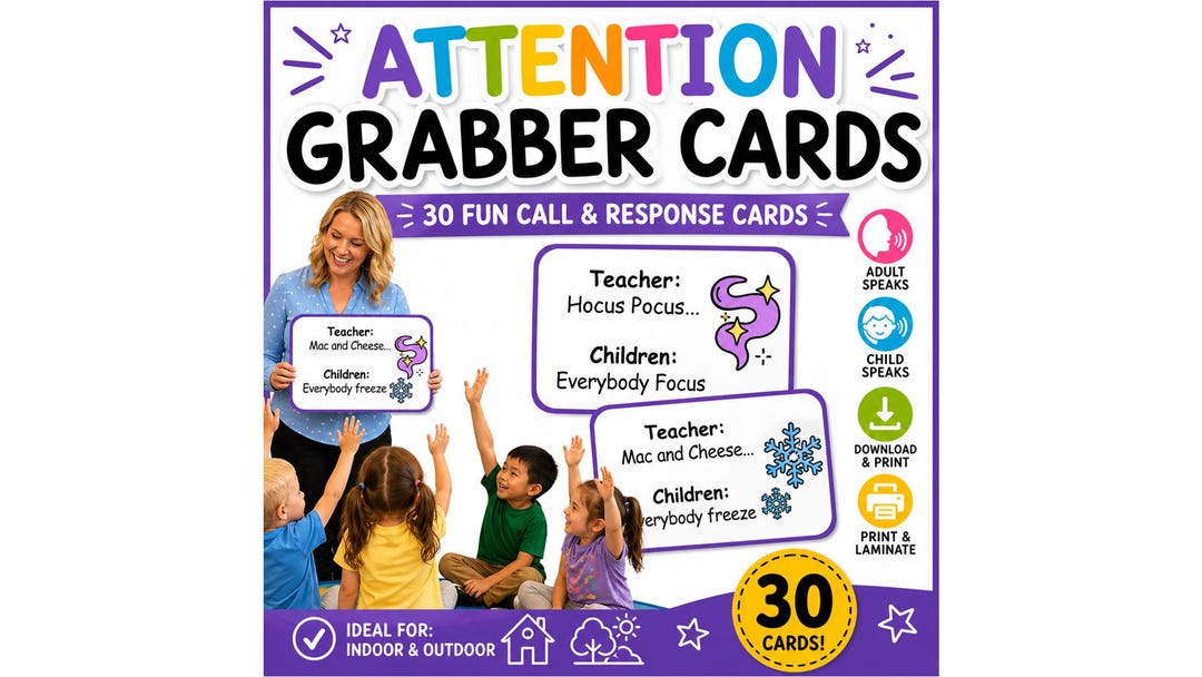 30 Attention Grabber Cards – Call & Response (EYFS / KS1) - Etsy UK