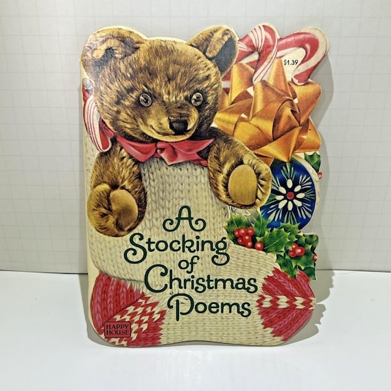 A Stocking of Christmas Poems |Vintage 1982 Children's Shaped Softcover Book