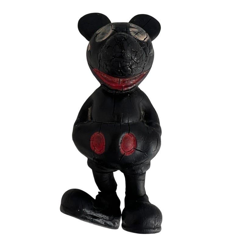 Rare 1930s Seiberling Latex Mickey Mouse Figure Vintage Disneyana Folk Art Decor image 4