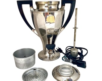 Vintage Hotpoint percolator chroom art-deco elektrische koffiepot uit het midden van de eeuw