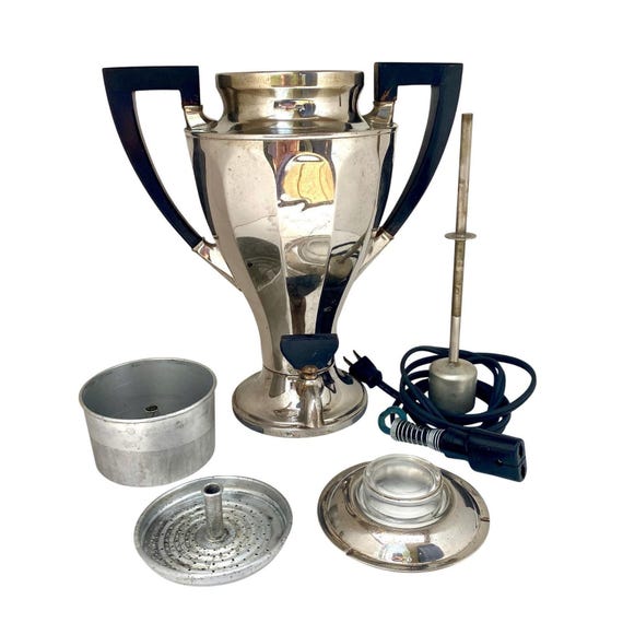 Vintage Hotpoint Percolator Chrome Art Deco Mid Century Electric Coffee Pot