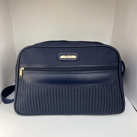 Jaguar Navy 16" Weekender Carry On Single Compartment Luggage Gym Bag VINTAGE