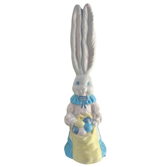 Vintage 7" Porcelain Bunny Bell Hand Painted Ceramic Easter Rabbit Long Ears