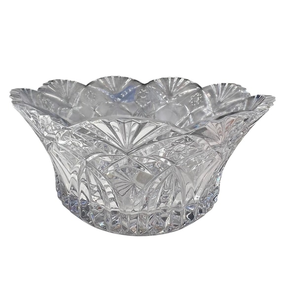 Vintage Cristal d'Arques Bretagne Lead Crystal Bowl | Large 9.5" Starburst Bowl