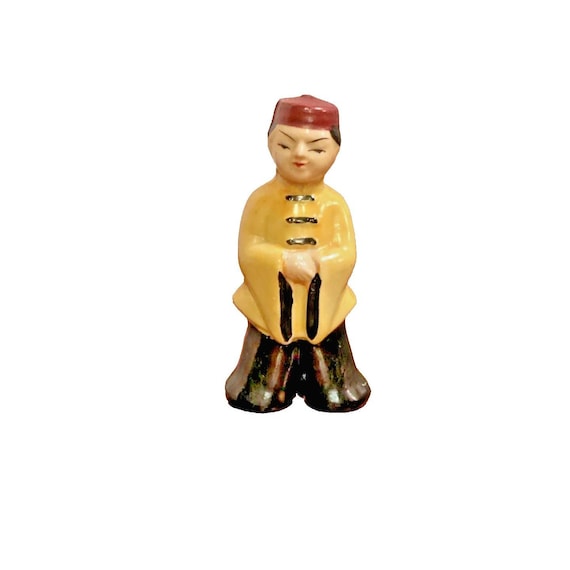 Vintage Japan Asian Boy Figurine 1950s Ceramic Export Mid Century