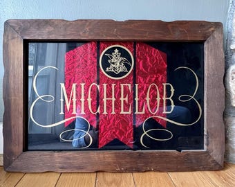Espejo con marco de 13x19 pulgadas, estilo vintage, con la inscripción "Cerveza Michelob desde 1896".