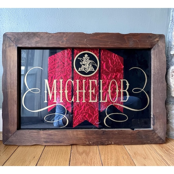 VINTAGE Michelob Beer Since 1896 13X19 Framed Mirror Bar Sign