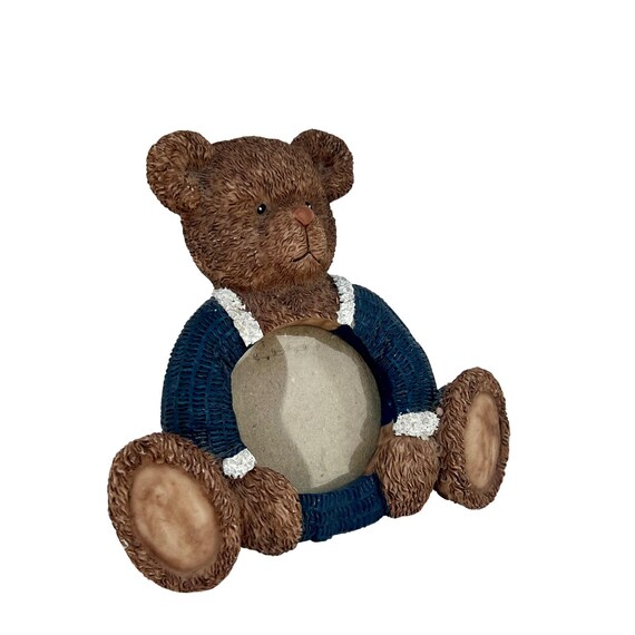 Anna Krajewski Teddy Bear Picture Frame Resin Blue Sweater Small 5x5