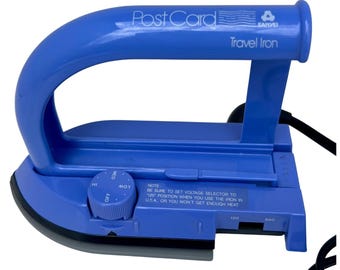 Sanyei PostCard Reiseeisen - Blau Dual Spannung Vintage Portable PC-50 Klein