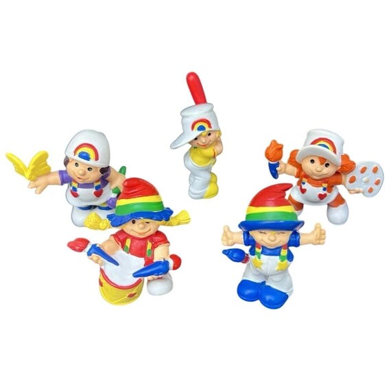 Vintage 1980 Rainbow Kids PVC Figures Lot 5 - Wallace Berrie Portugal- Rare Toys