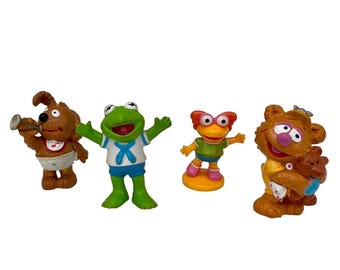 Zestaw Muppet Babies z lat 80. – Kermit, Fozzie, Rowlf, Skeeter – Rzadki Portugalczyk