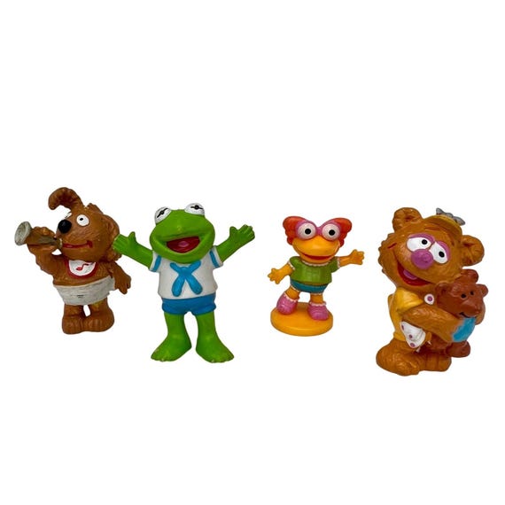 80s Muppet Babies Set – Kermit, Fozzie, Rowlf, Skeeter – Rare Portugal