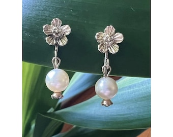 Vintage nepparel druppeloorbellen goudkleurige clip-ons met bloemenstrass
