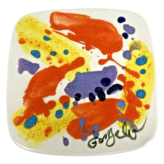 Hand Painted Art Pottery Plate Signed 6.5"