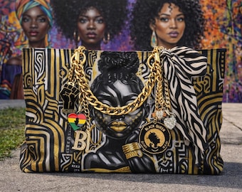 Baglady Weekender Bag/ Black & Gold