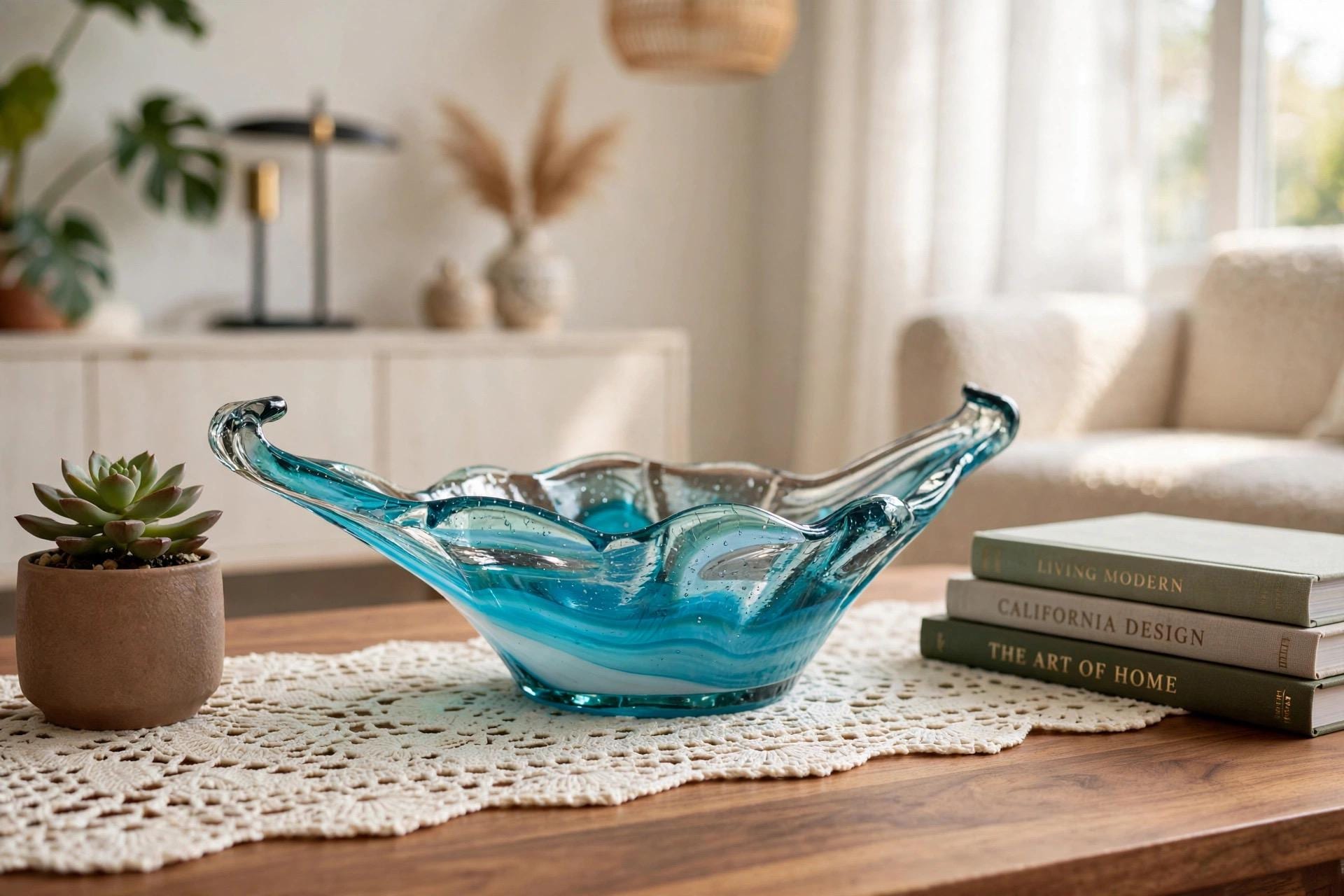 Blue Green Murano Glass Bowl - Etsy