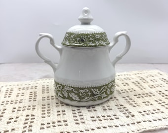 J&G Meakin England “Sterling Colonial” Sugar Bowl with Lid – Vintage English Ironstone