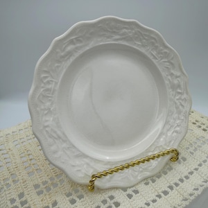 Set of 2 Mt. Clemens Vogue Bread Plates – 1968 White Embossed Vintage Dinnerware