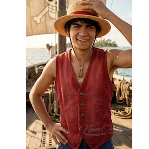 One Piece Staffel 2 Monkey D. Ruffy Rote Weste | Strohhut Pirat Cosplay