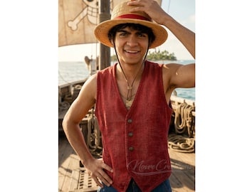 One Piece Staffel 2 Monkey D. Ruffy Rote Weste | Strohhut Pirat Cosplay