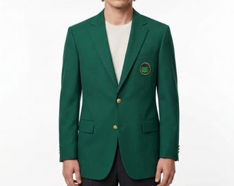 Men's Green Golf Tournament Blazer | Masters Style Club Jacket | Championship Blazer