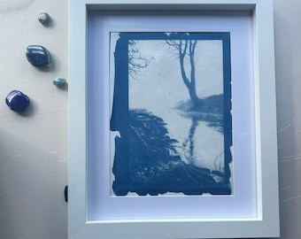 Cyanotype Pathway Print – Handmade Blue Wall Art – Nature Landscape – Framed or Unframed – UK Artist