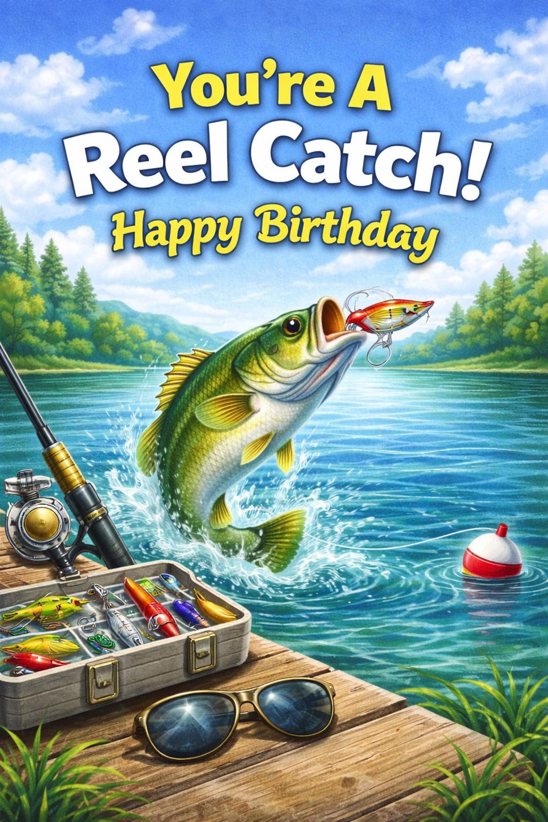 Funny Fishing Birthday Card – Printable 5x7 – Instant Download ...