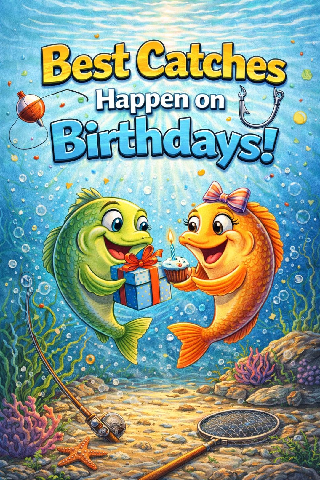 Funny Fishing Birthday Card – Printable 5x7 – Instant Download ...