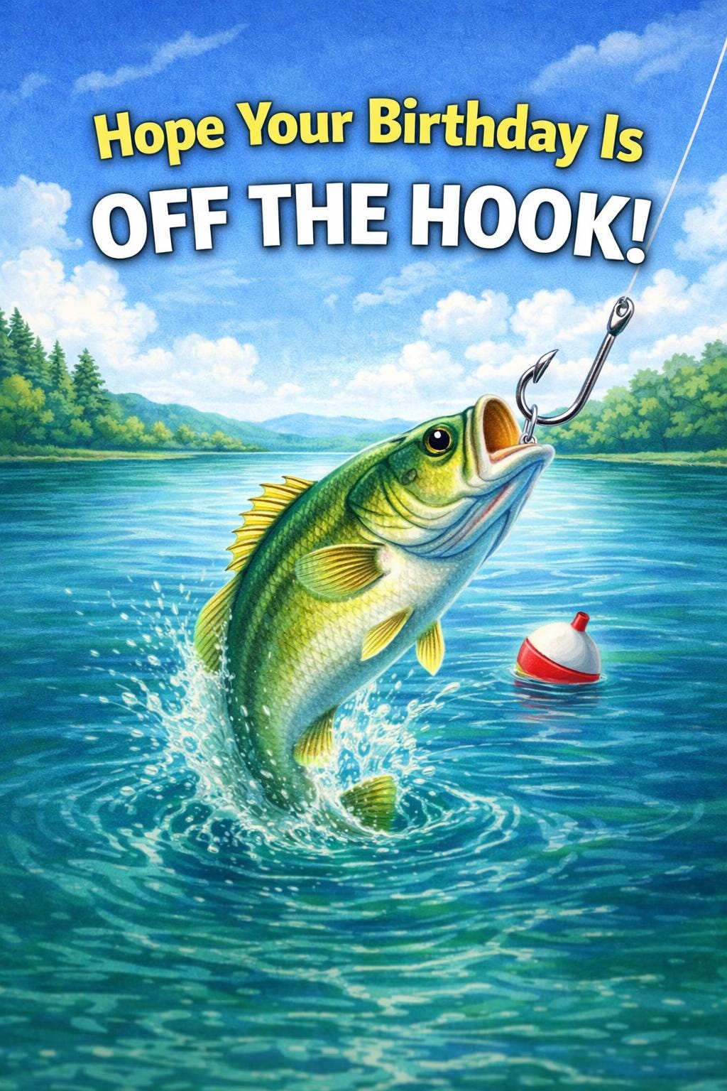 Funny Fishing Birthday Card – Printable 5x7 – Instant Download ...