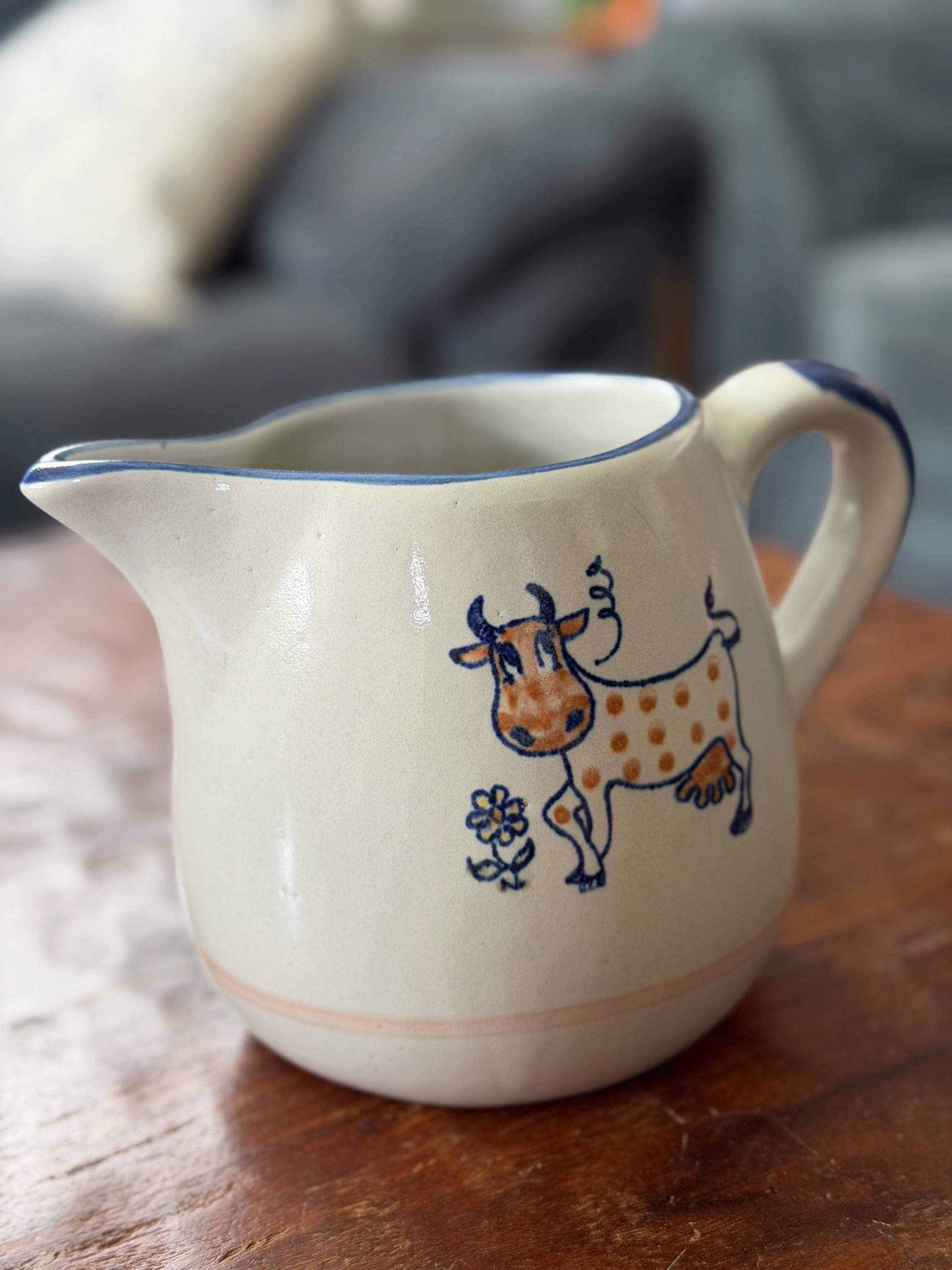 Blue Polka Dot Pitcher Stoneware - Etsy