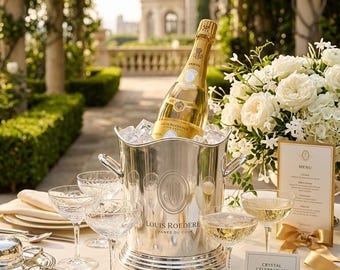 Vintage Louis Roederer Silver Plate Champagne Bucket, Large Wine Chiller with Handles