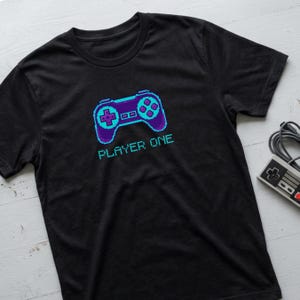 Player One Retro Gaming T-Shirt Pixel Art Controller Shirt 8-Bit Gamer Geschenk Retro Gamer Herren