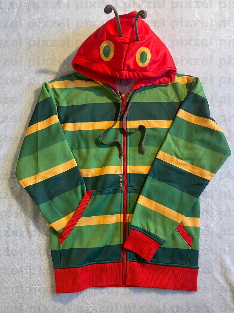 Larvjacka | Handgjord design | Gröna ränder | Nyckfull tweed | Nyckfull | Hungrig larv bild 1