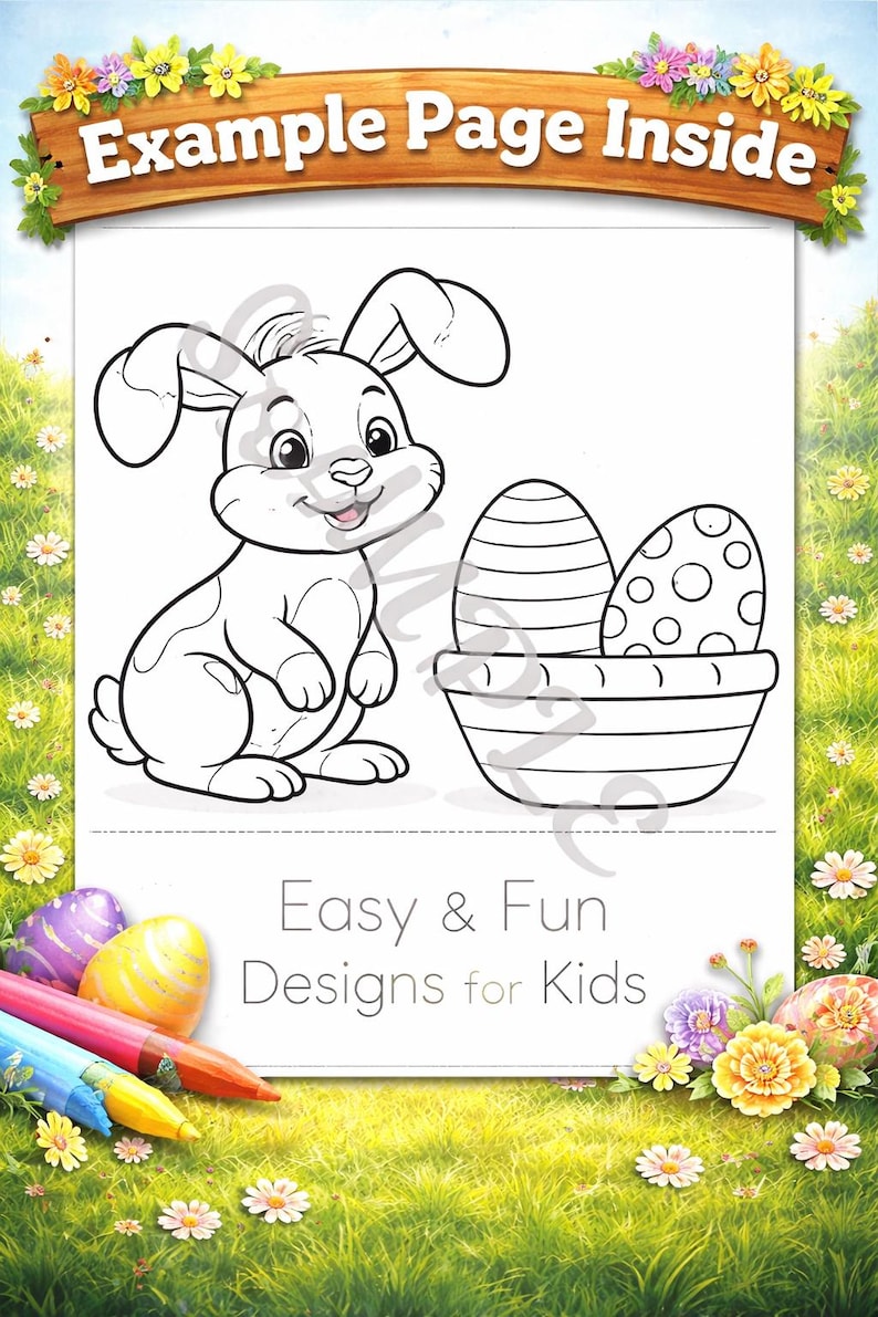 Easter Coloring Pages Printable PDF | 50+ Cute Bunny Egg Coloring Book ...