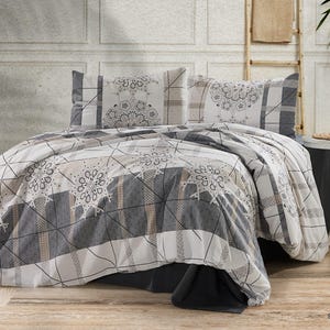 Juego de funda nórdica moderna con estampado geométrico de cristales, ropa de cama estampada, juego de ropa de cama de lujo, sábanas de algodón suave, decoración acogedora para el dormitorio.