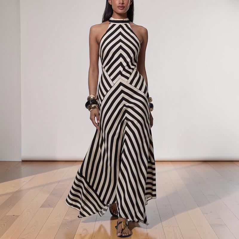 never ending night maxi dress black Ramy Brook Stevie Textured Stripe Midi Dress in Navy Stripe main image 1