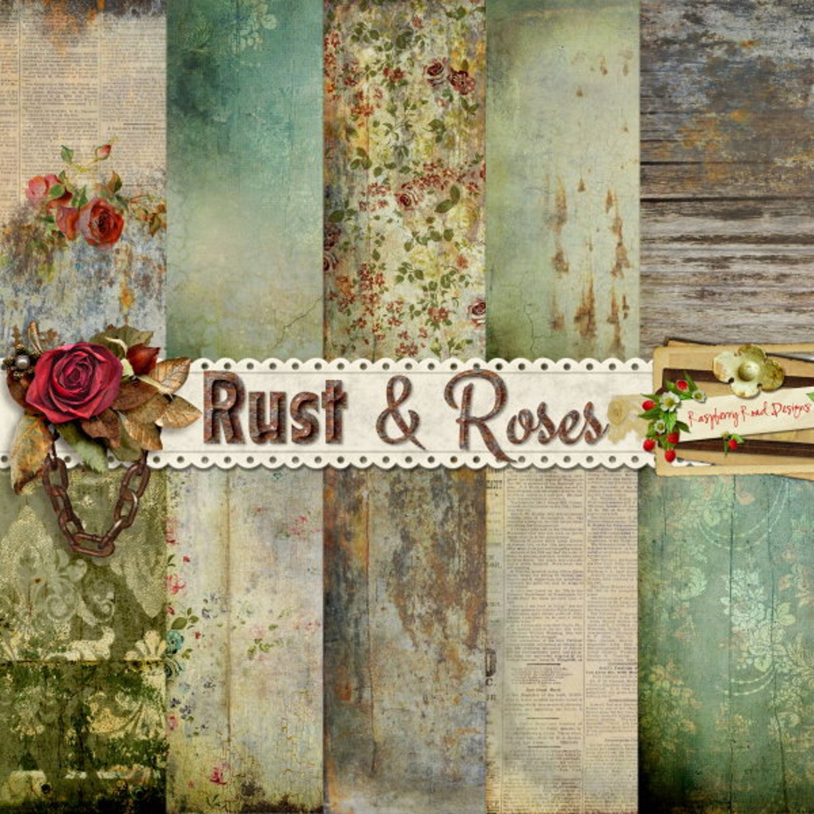 Rust And Roses Rust and Roses Paper Set - Etsy
