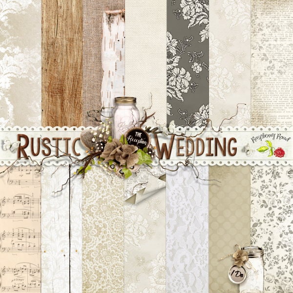 Rustikale Hochzeit Papier Set