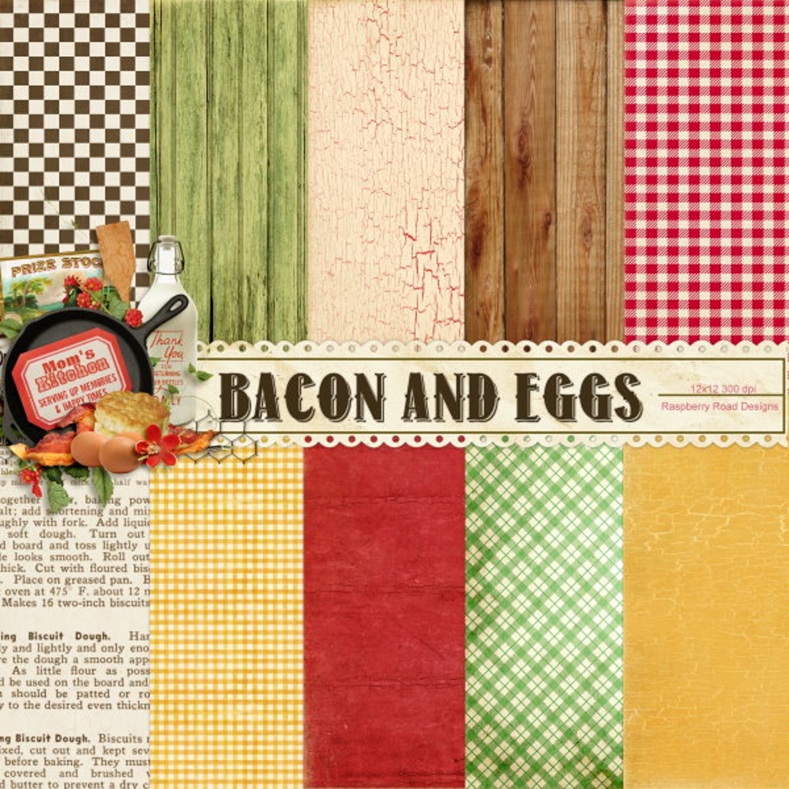 Bacon And Eggs Papers Etsy