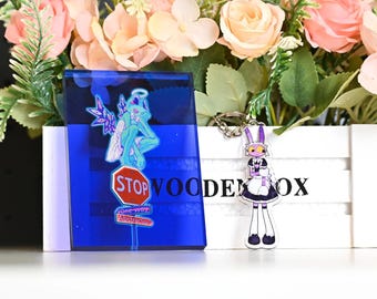 TADC Maid Jax 7cm Acrylic Keychain + Ribbit 10cm Acrylic Block (8mm Thick) | Desk Display Set | Fan Gift