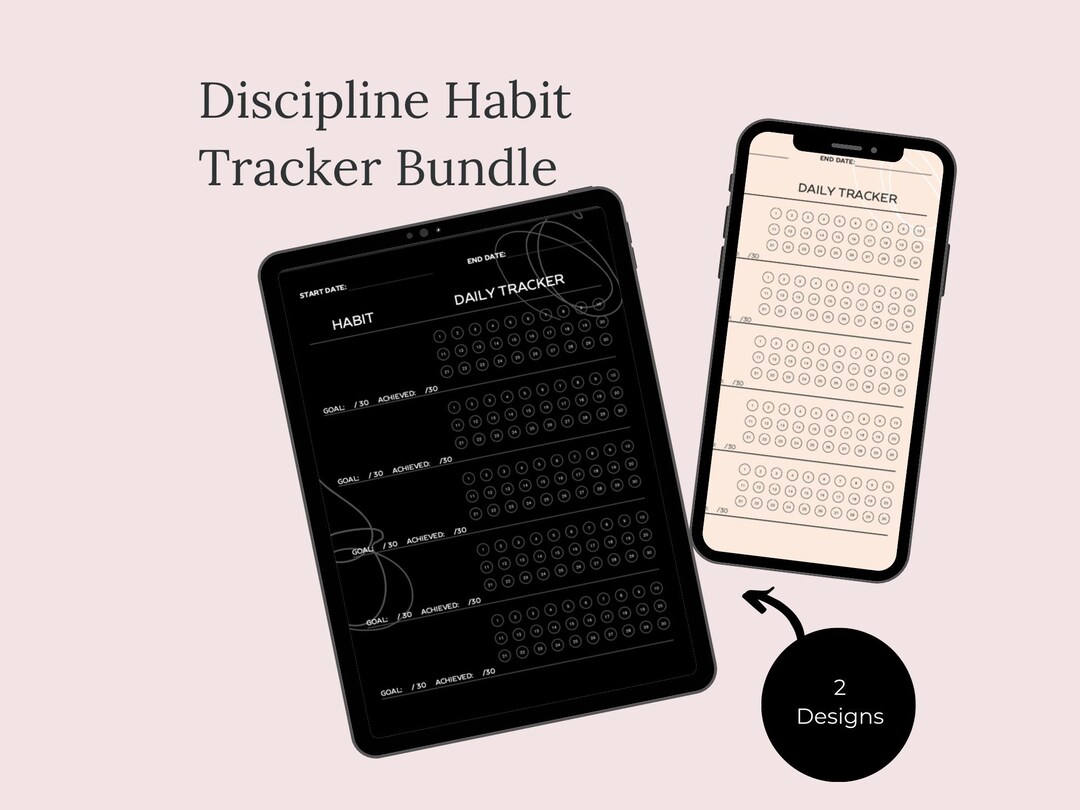 Discipline Habit Tracker Bundle – Printable Habit Tracker (2 Designs ...