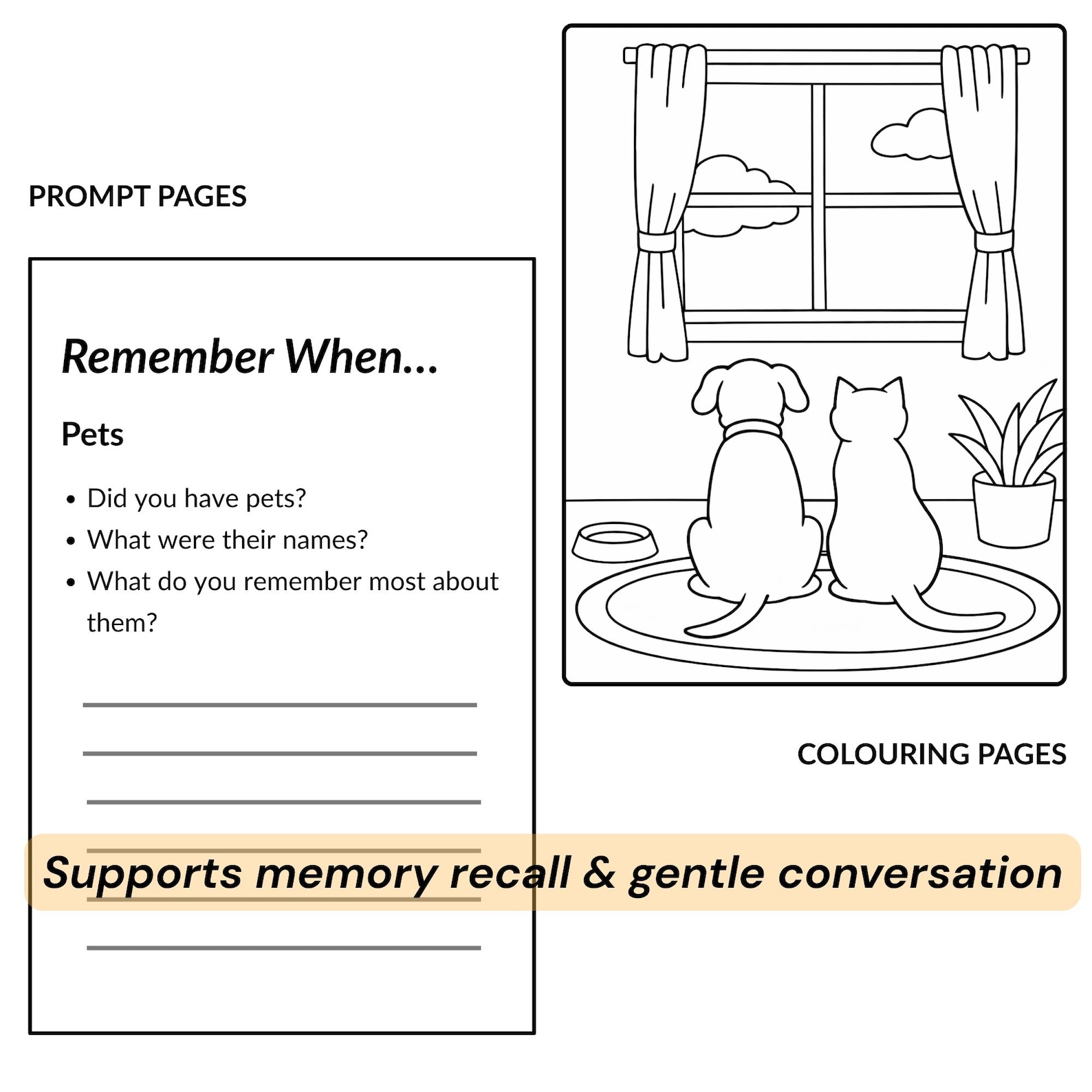 Memory Tree Colouring Memory Recall Colouring Book for Seniors | Large Print Dementia ...