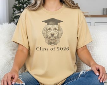 2026年卒業記念犬用Tシャツ、コンフォートカラーズ®ガーメントダイTシャツ